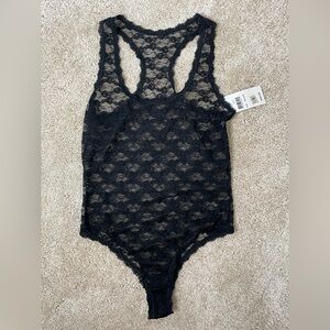 Nordstrom Hanky Panky Lace Thong Black Bodysuit